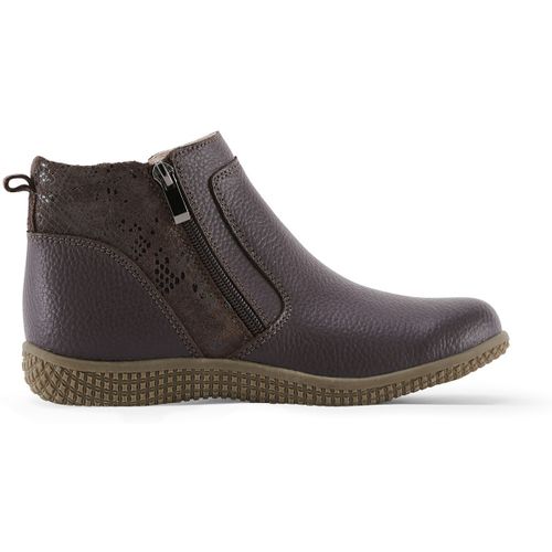 Bottines Boots cuir double zip - Pediconfort - Modalova