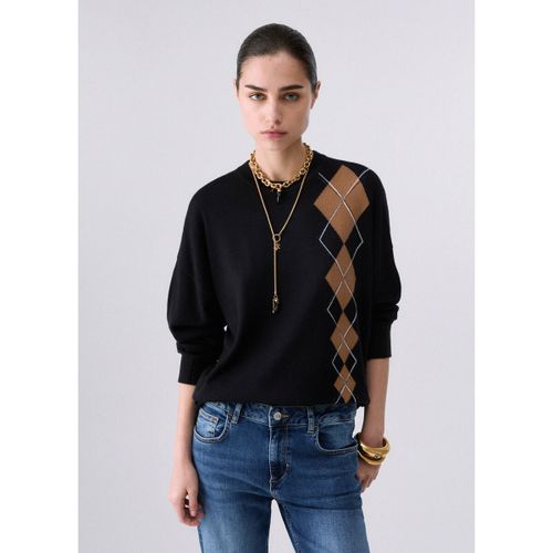 Pull Maille avec intarsio géométrique - Liu Jo - Modalova