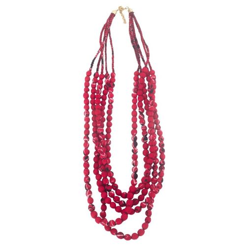 Collier Collier En PVC Et Coton En Rouge - Isla Bonita By Sigris - Modalova