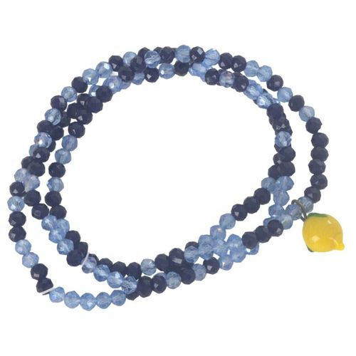 Porte clé Assortiment De Bracelets En Coton Charm Citron En Bleu - Isla Bonita By Sigris - Modalova