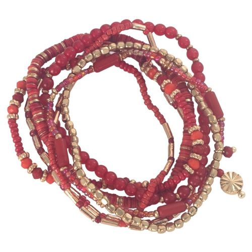 Porte clé Assortiment De Bracelets En Coton En Rouge - Isla Bonita By Sigris - Modalova