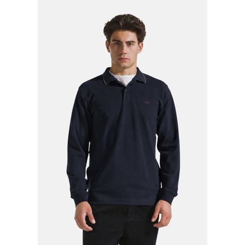 T-shirt POLO SMALL STRIPES ON COLLAR L/S - Sun68 - Modalova