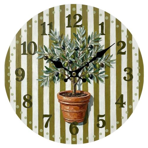 Porte-monnaie Horloge Murale Olivier Rayures Vert Olive - Signes Grimalt - Modalova