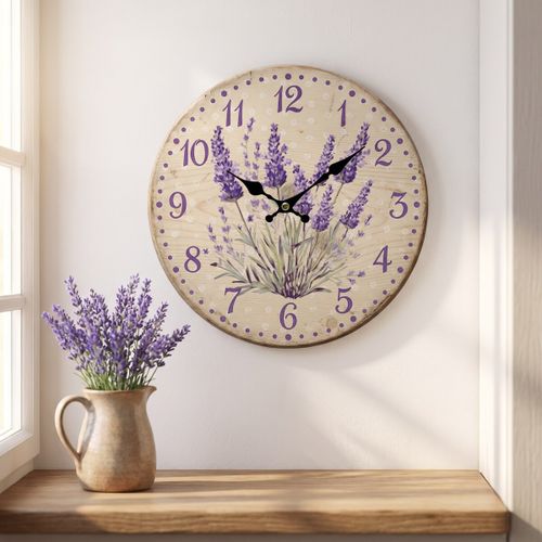 Horloges Horloge Murale Lavande Bois Clair - Signes Grimalt - Modalova