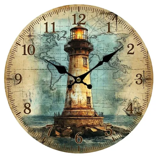 Horloges Horloge Murale Phare Et Carte Vintage - Signes Grimalt - Modalova