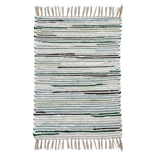 Tapis Tapis Rayures Franges Vert Et Gris - Signes Grimalt - Modalova