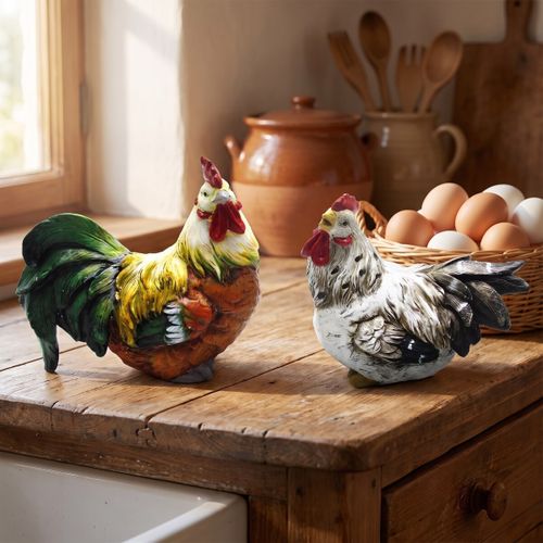Statuettes et figurines Couple Coq Et Poule Rustique - Signes Grimalt - Modalova