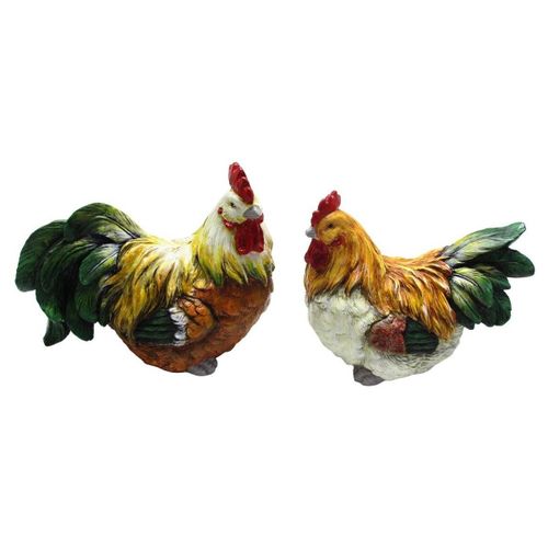 Statuettes et figurines Couple Coq Et Poule Vert - Signes Grimalt - Modalova