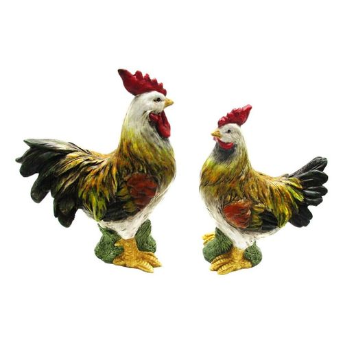 Statuettes et figurines Couple Coq Et Poule Vert Olive - Signes Grimalt - Modalova