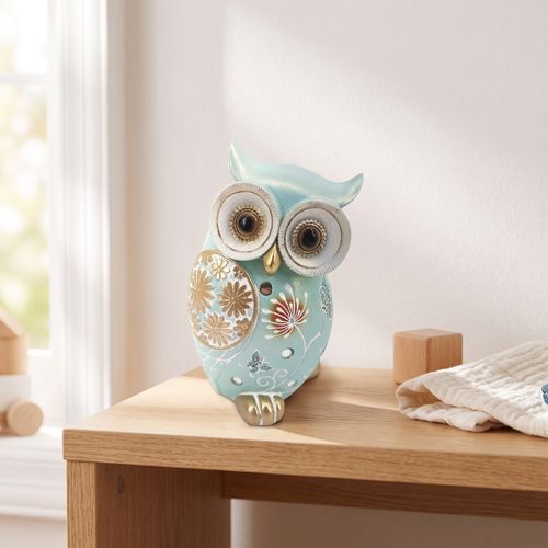 Statuettes et figurines Hibou Vert Menthe Fleurs Dorées - Signes Grimalt - Modalova