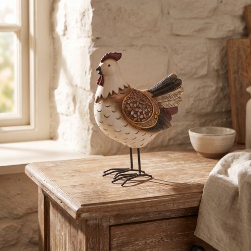 Statuettes et figurines Poule Blanche Détails Dorés - Signes Grimalt - Modalova