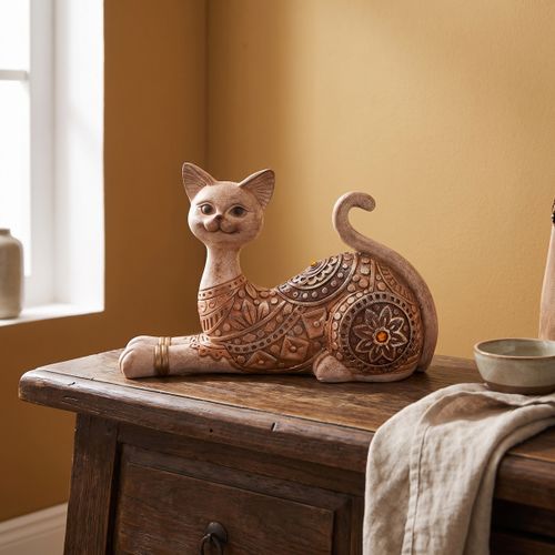 Statuettes et figurines Chat Allongé Beige Mandalas - Signes Grimalt - Modalova