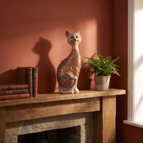 Statuettes et figurines Chat Assis Beige Mandalas - Signes Grimalt - Modalova