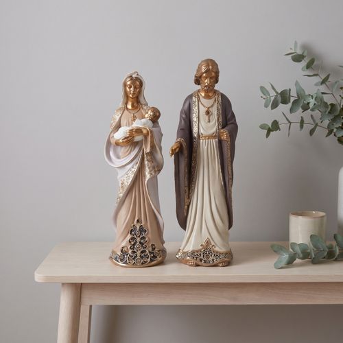 Statuettes et figurines Crèche 2 Pièces Crème Gris Doré - Signes Grimalt - Modalova