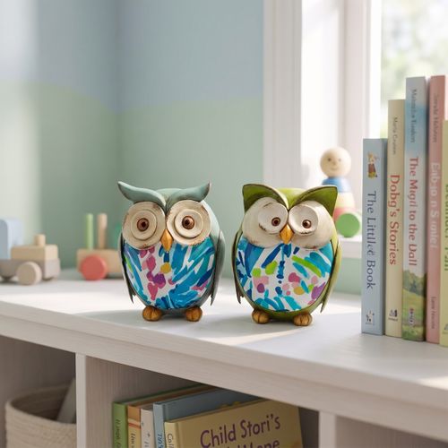 Statuettes et figurines Hiboux Turquoise Et Vert Set De 2 - Signes Grimalt - Modalova