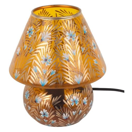 Lampes à poser Lampe Verre Ambré Fleurs Bleues - Signes Grimalt - Modalova