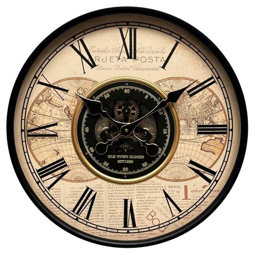 Horloges Horloge Murale Mappemonde Et Engrenages - Signes Grimalt - Modalova