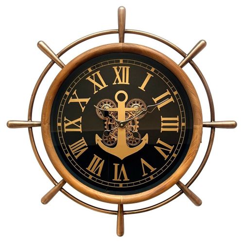 Horloges Horloge Murale Gouvernail Noir Et Doré - Signes Grimalt - Modalova