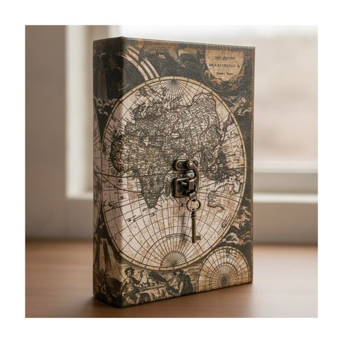 Paniers, boites et corbeilles Boîte Livre À Clé Mappemonde Ancienne - Signes Grimalt - Modalova
