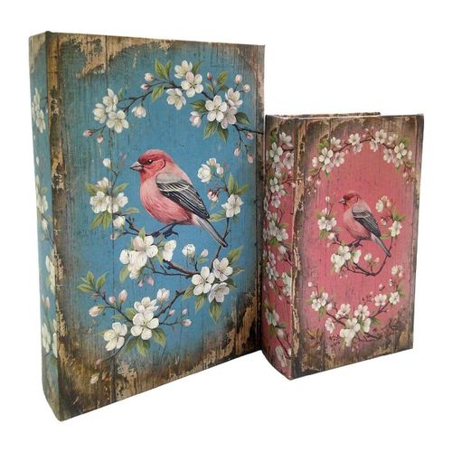 Paniers, boites et corbeilles Boîtes Livre Oiseaux Bleu Rose Set 2 - Signes Grimalt - Modalova