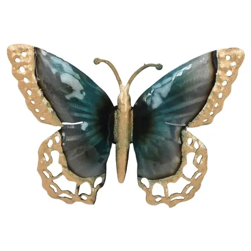 Statuettes et figurines Papillon Mural Bleu Pétrole Et Doré - Signes Grimalt - Modalova