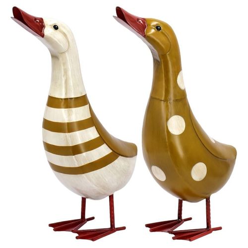 Statuettes et figurines Set 2 Canards Ocre Et Blanc - Signes Grimalt - Modalova
