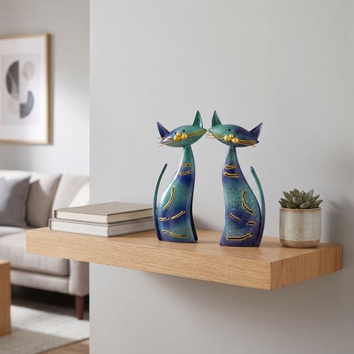 Statuettes et figurines Set 2 Chats Turquoise Et Bleu - Signes Grimalt - Modalova