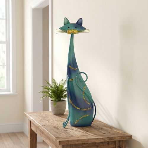 Statuettes et figurines Chat Assis Turquoise Et Bleu - Signes Grimalt - Modalova