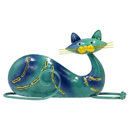 Statuettes et figurines Chat Couché Turquoise Et Bleu - Signes Grimalt - Modalova