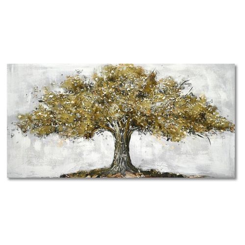 Tableaux, toiles Tableau Arbre Doré Fond Gris - Signes Grimalt - Modalova