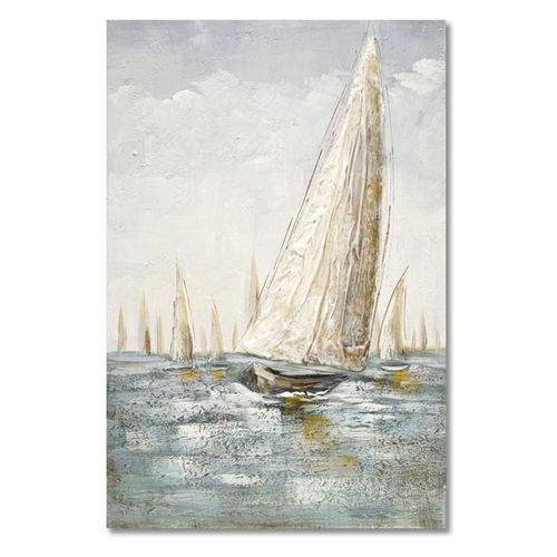 Tableaux, toiles Tableau Voilier Gris Et Beige - Signes Grimalt - Modalova