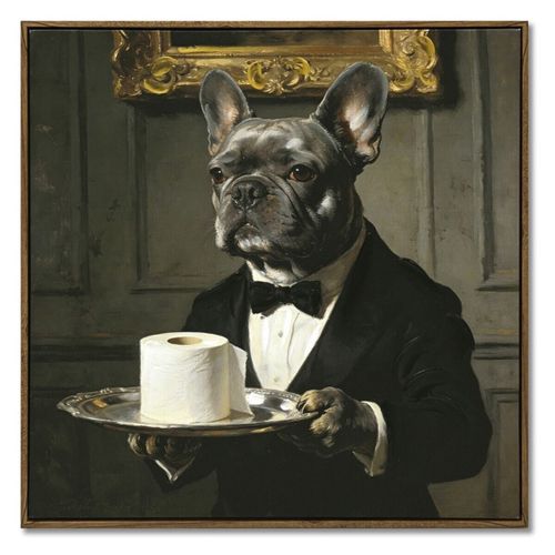 Tableaux, toiles Tableau Bouledogue Smoking Papier Toilette - Signes Grimalt - Modalova