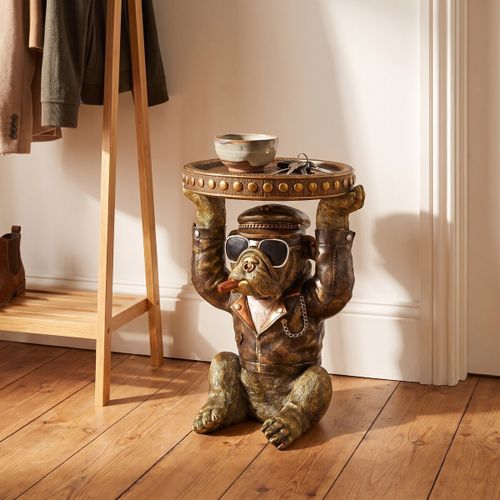 Statuettes et figurines Table D'Appoint Bouledogue Doré Plateau - Signes Grimalt - Modalova