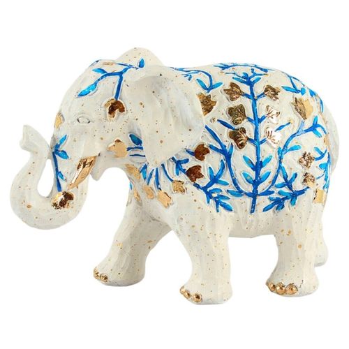 Statuettes et figurines Petit Éléphant Blanc Fleurs Bleues - Signes Grimalt - Modalova