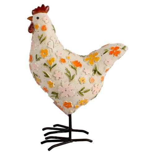 Statuettes et figurines Poule Blanche Fleurs Orange - Signes Grimalt - Modalova