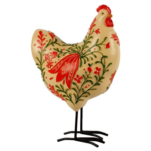 Statuettes et figurines Poule Crème Fleurs Rouges - Signes Grimalt - Modalova