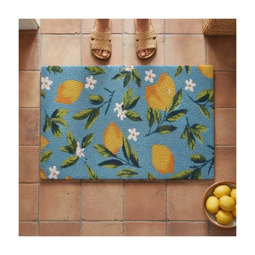 Tapis Paillasson Bleu Citrons - Signes Grimalt - Modalova