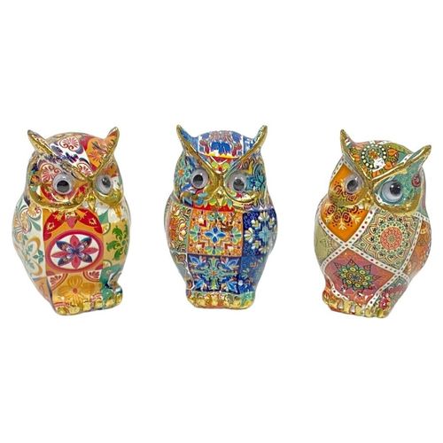 Statuettes et figurines Set 3 Mini Hiboux Mosaïque - Signes Grimalt - Modalova