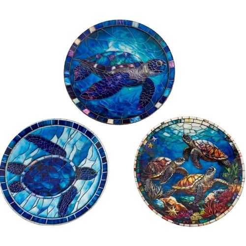 Statuettes et figurines Set 3 Aimants Tortue Style Vitrail - Signes Grimalt - Modalova