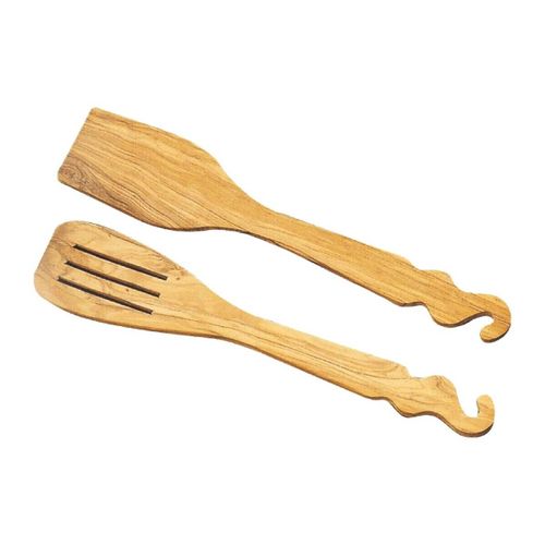 Torchons Spatules Suspendues Bois D'Olivier Lot De 2 - Signes Grimalt - Modalova