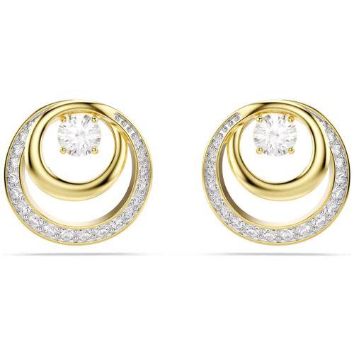 Boucles oreilles Clous d'oreilles Hyperbola dorés - Swarovski - Modalova