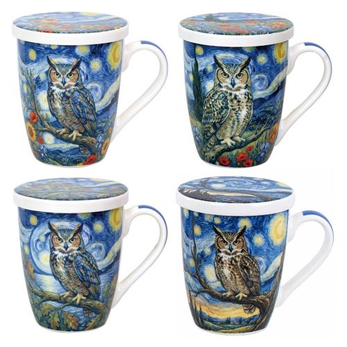 Bouteilles Lot De 4 Tasses À Thé Hibou - Signes Grimalt - Modalova