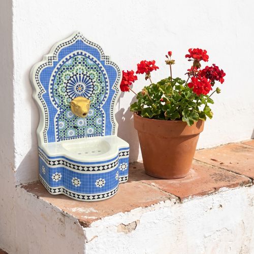 Lanternes Fontaine Mosaïque Bleu Et Blanc - Signes Grimalt - Modalova