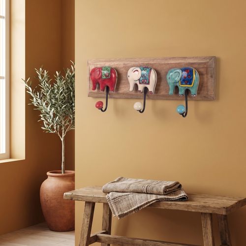 Vides poches Porte-Manteau Bois 3 Éléphants - Signes Grimalt - Modalova