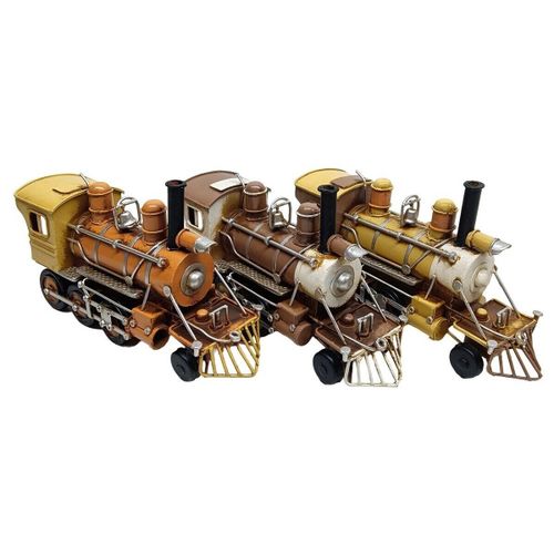 Statuettes et figurines Set 3 Locomotives Orange Et Marron - Signes Grimalt - Modalova