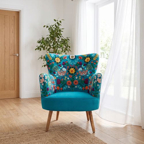 Fauteuils Fauteuil Fleurs Et Oiseaux Turquoise - Signes Grimalt - Modalova