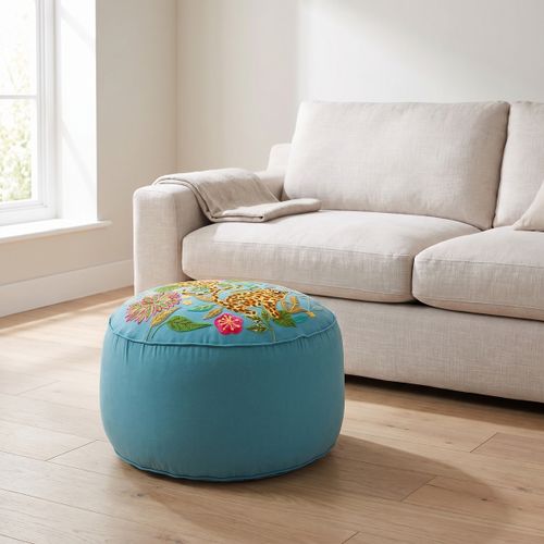 Poufs Pouf Rond Jungle Turquoise - Signes Grimalt - Modalova