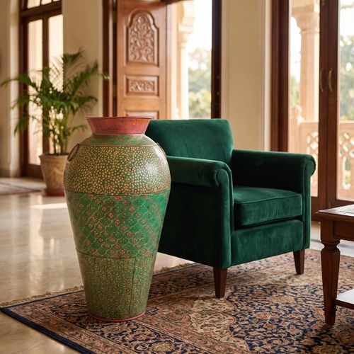 Vases, caches pots d'intérieur Vase Fer-Blanc Vert Style Indien - Signes Grimalt - Modalova