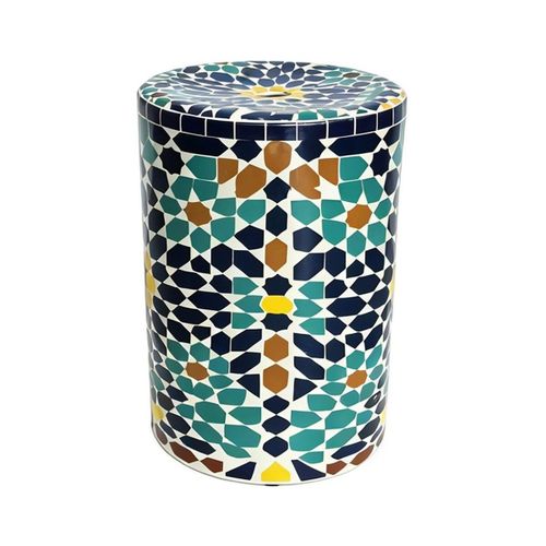 Poufs Tabouret Mosaïque Turquoise Et Marine - Signes Grimalt - Modalova