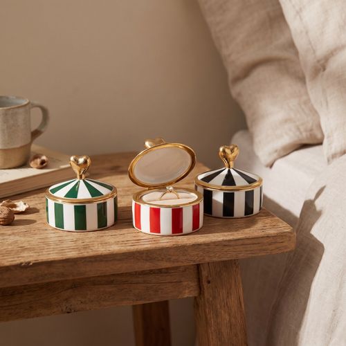 Paniers, boites et corbeilles Boîtes À Bijoux Rayées Cœur Doré Lot De 3 - Signes Grimalt - Modalova